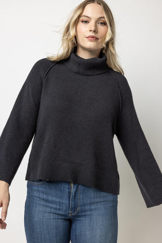 Lilla P Easy Turtleneck Sweater - Black