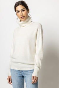 Lilla P Oversized Turtleneck Sweater - Winter White