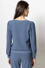 Load image into Gallery viewer, Lilla P Full Sleeve Scoop Top- Indigo