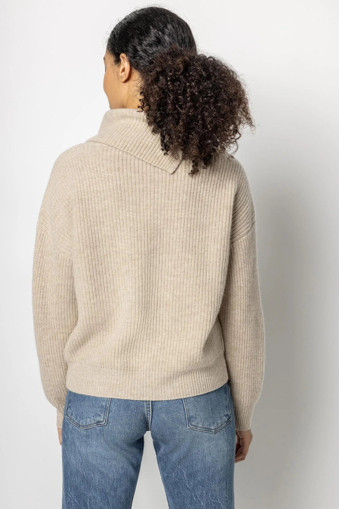 Folded clearance neck sweater