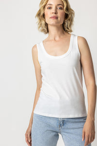 Lilla P Scoop Tank - White , Basic