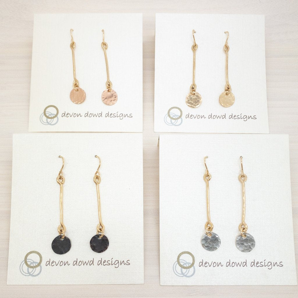 Extra Small Sticks and Coin Drop Earrings