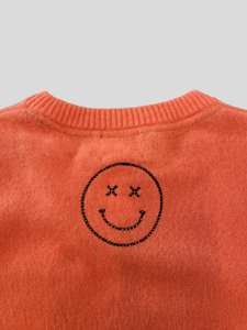 Brodie Cashmere Smiley Stitch Sweater - Orange