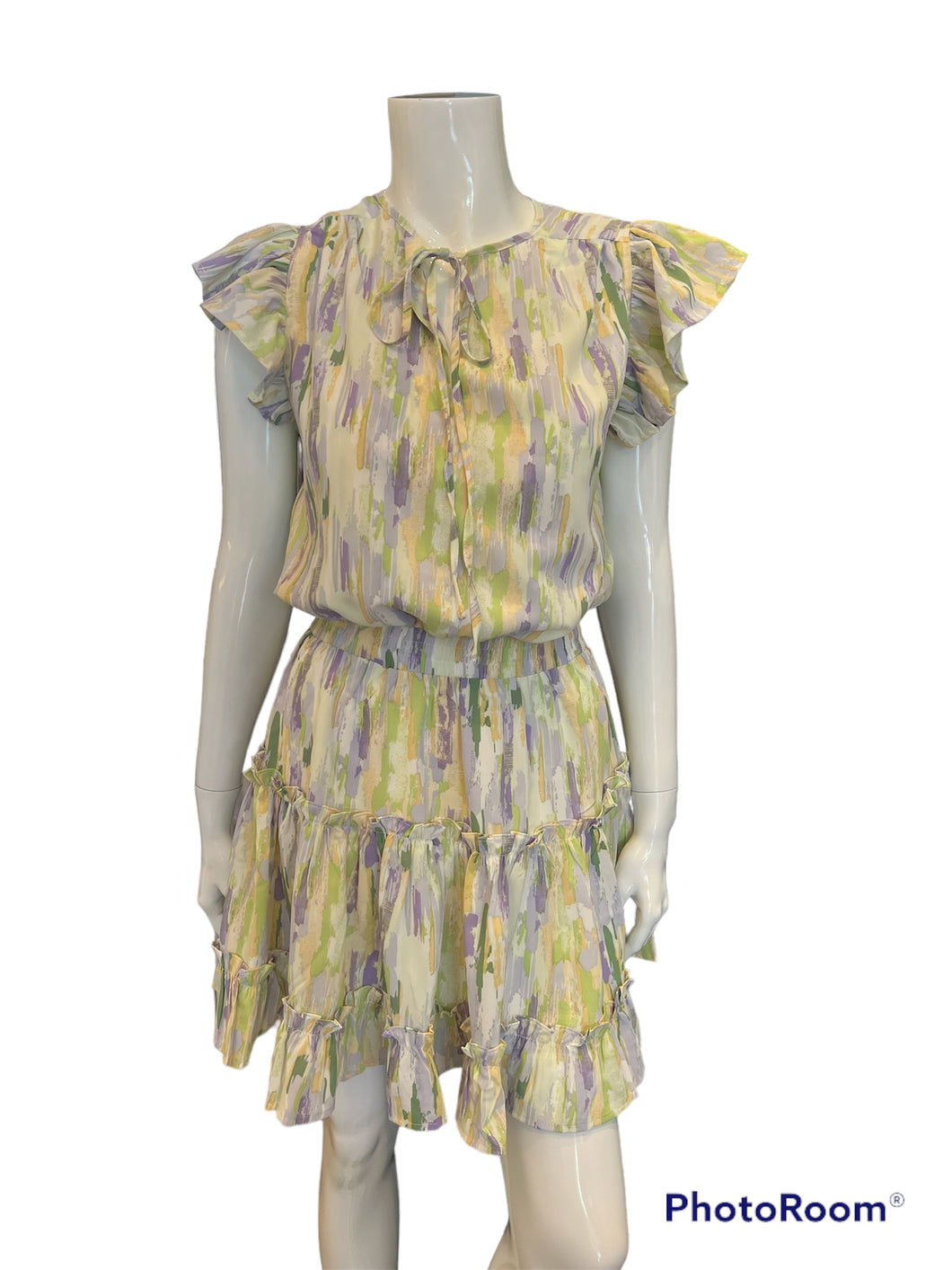 Pinch- Ruffle Dress - Multi