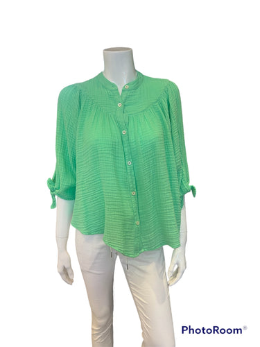 Felicite Tie Top- Polo Green