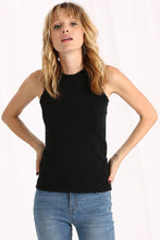 Load image into Gallery viewer, Minnie Rose - Cotton/Cashmere Frayed Tank in Black