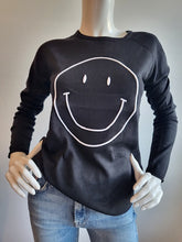 Load image into Gallery viewer, J Society Smiley Face Shirt Tail Sweater - Black