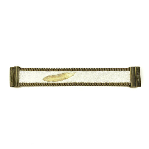 Narrow Gold Feather Swarovski Cuff