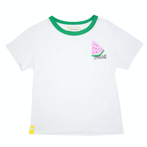 Kerri Rosenthal Suke Tee - Watermelon Sugar -  White