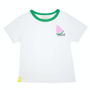 Kerri Rosenthal Suke Tee - Watermelon Sugar -  White