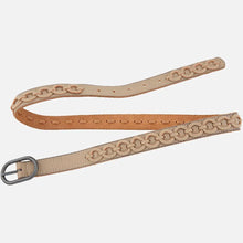 Load image into Gallery viewer, Amsterdam Heritage - Anisa Skinny Circle Links Leather Belt - Beige
