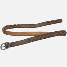 Load image into Gallery viewer, Amsterdam Heritage - Anisa Skinny Circle Links Leather Belt - Mocha