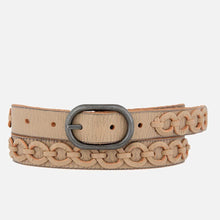 Load image into Gallery viewer, Amsterdam Heritage - Anisa Skinny Circle Links Leather Belt - Beige