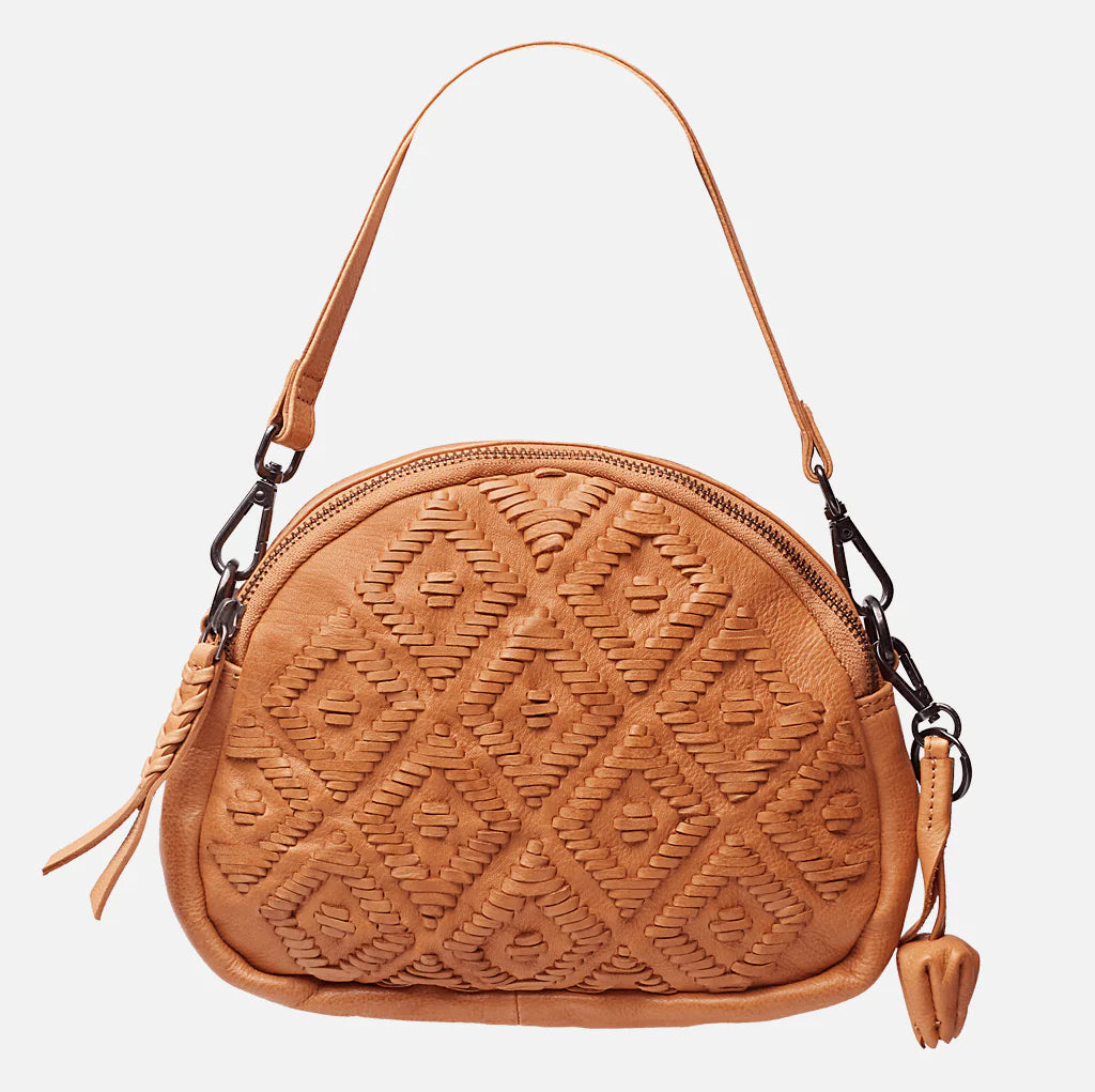 Amsterdam Heritage - Matser Women's Mini Leather Crossbody Bag - Camel