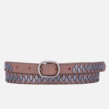 Load image into Gallery viewer, Amsterdam Heritage - Liza Skinny Studded Belt with Pyramid Studs - Mud
