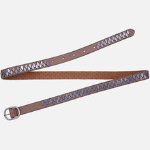 Load image into Gallery viewer, Amsterdam Heritage - Liza Skinny Studded Belt with Pyramid Studs - Mud