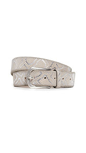 B Belt - Taupe and Silver Snake Belt/Silver Buckle