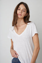 Load image into Gallery viewer, Velvet Lilith S/S V-Neck Tee - White