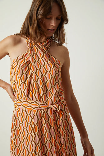Velvet - Caterina Cross Front Dress - Orange