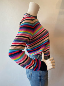 Minnie Rose Cotton/Cashmere Weekend Stripe Sweater - Multi