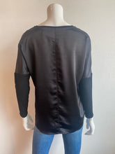 Load image into Gallery viewer, Melissa Nepton - Cindy V-Neck Satin Long Sleeve - Black