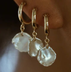Imi Keshi Pearl Huggie Hoop Earring - Gold Fill