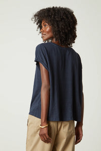Velvet Hudson Crew Neck Tee- Baltic