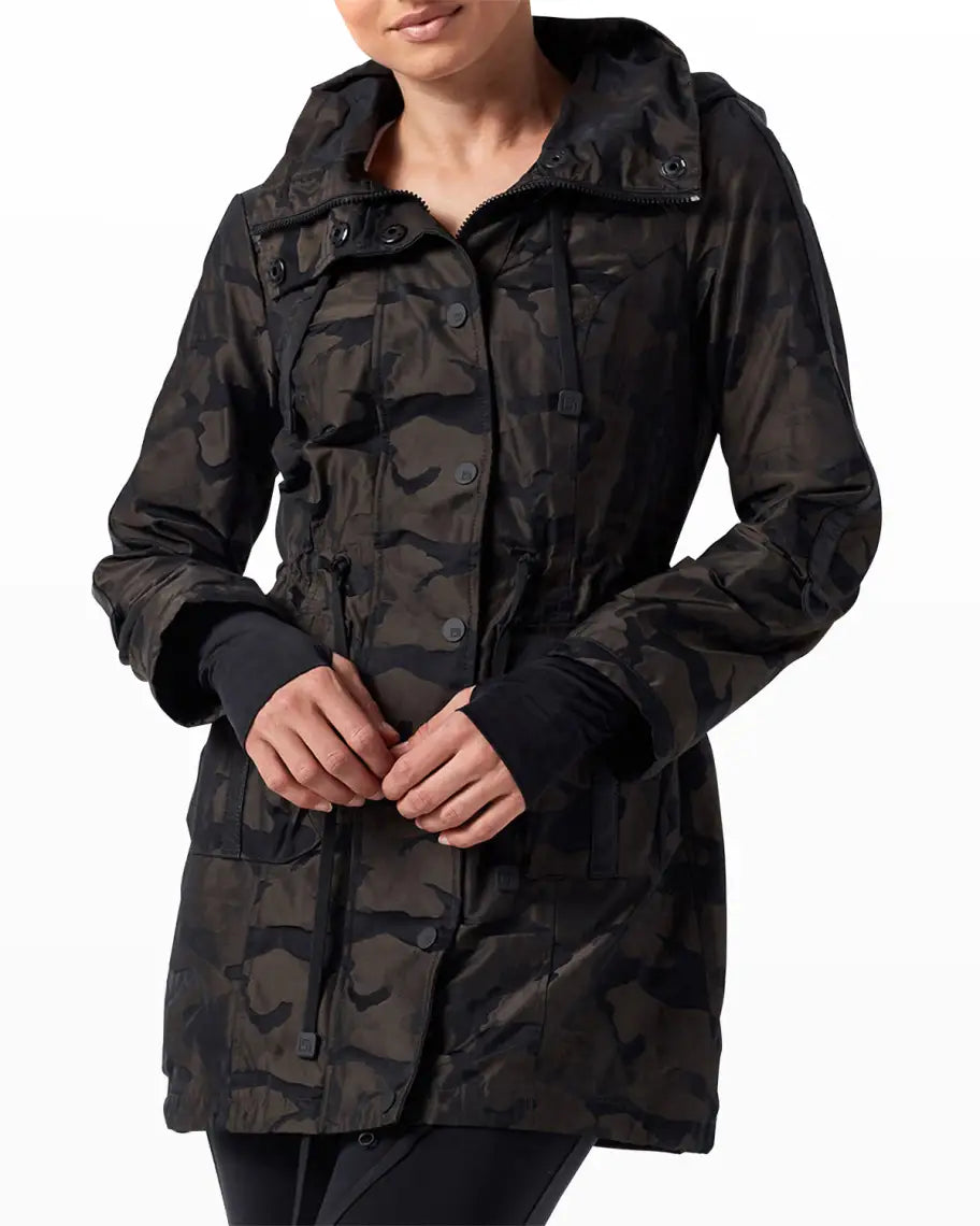 Blanc Noir Camo Print Anorak Jacket - Olive Camo