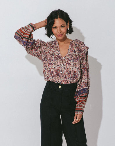 Cleobella Samara Blouse - Laurel Block Print