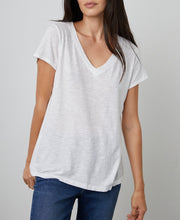 Load image into Gallery viewer, Velvet - Jilian Short Sleeve V-Neck Tee in White