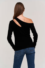 Load image into Gallery viewer, Velvet Rosalina Cut Out Top - Black