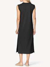 Load image into Gallery viewer, Lilla P - V-Neck Rib Sleeve Midi Dress